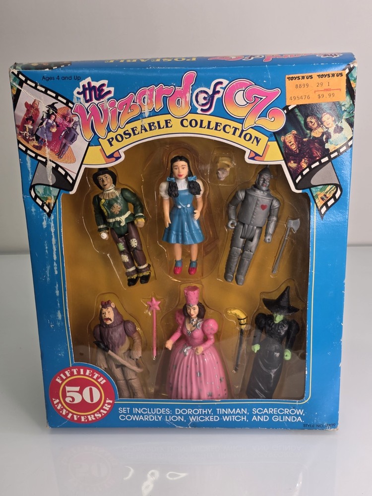 Wizard of Oz Action Figure Toys 50th Anniversary 1988 89 Turner Lot x 6 3.75”