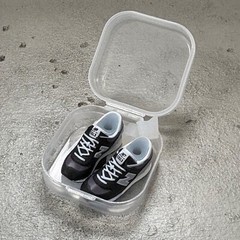 ATS-NB-GRY: 1/12 NB Sneakers & ankle adapters w/ box for 6″ figure – Black Grey