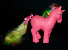 Rose: My Little Pony MLP Vintage Rainbow Unicorn Pinwheel EXCELLENT glittery G1
