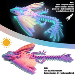 Feathered Wyvern Dragon,3D Printed Dragon, Articulated Dragon with Wings, 3D Pri