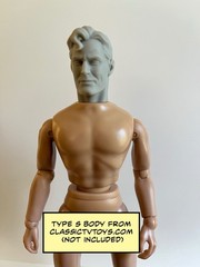 Fleischer Man Custom Action Figure Head 1:9 or 1:6 Mego