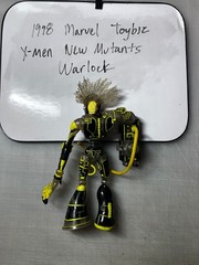 ToyBiz Marvel Action Figure Xmen New Mutants Warlock 1998 Yellow Black Poseable