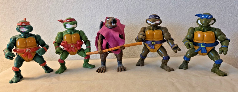 All 4 Ninja Turtles And Master Splinter (Sinse’ Rat) Action Figures