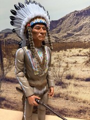 Custom painted, one of a kind. Vintage Marx BOTW Chief Cherokee some accessories