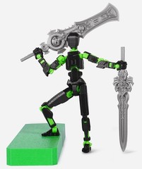 OUTGOTO PRE-ASSEMBLED 3 D PRINTED ACTION FIGURE – BLACK MIX GREEN