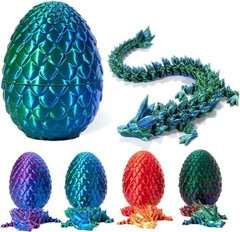 3D Printed Dragon Egg Crystal Full Articulated Dragon Fidget Toys Dragon in Egg