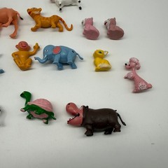 Vintage 1960s Miniature Plastic Animal Figures Lot 19pc Hong Kong Zoo Circus