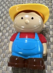 Farmer Replacement Toy Figure Yellow Hat Man Farm Barnyard Chunky 4”