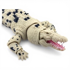 3D Printed Articulated Saltwater Crocodile – Beige & Black