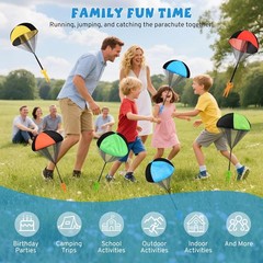 Parachute Toy for Kids, Outdoor Toys Flying Men, Inside & 4 Color