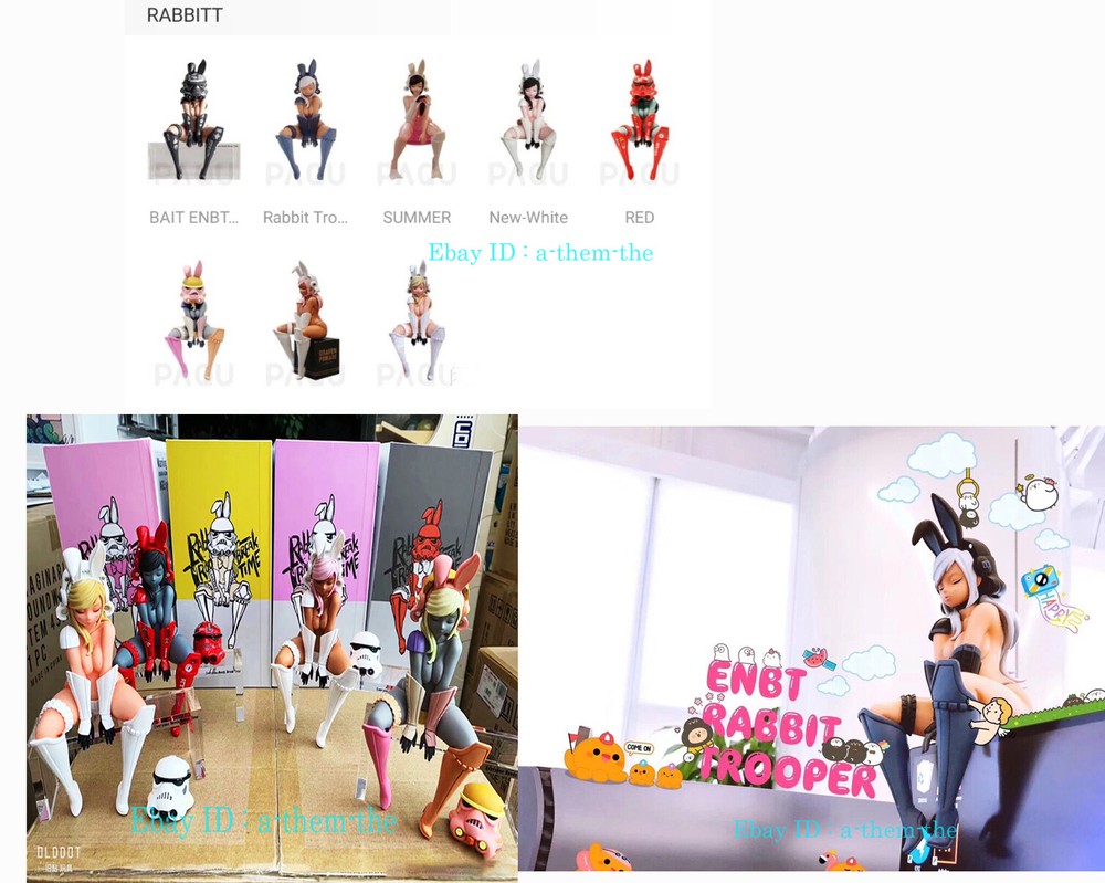 New Coolrain Labo Rabbit Trooper Pure White Dark Grey Pink Red Toy Gift Figure