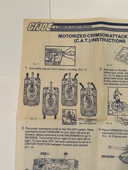 1985 GI JOE Cobra Motorized Crimson Attack Tank Original Blueprints Instrs. CAT