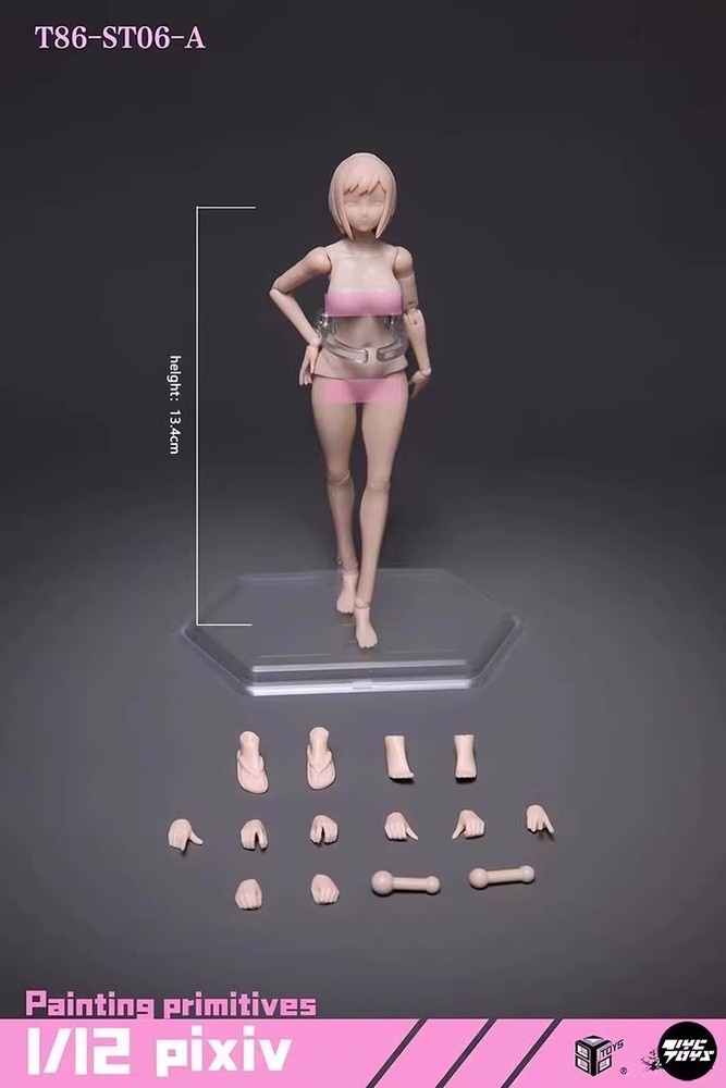 USA 86TOYS T86-ST06-A 1/12 Female Big Breast Pale Body Fit 6″ Figure Model Toys