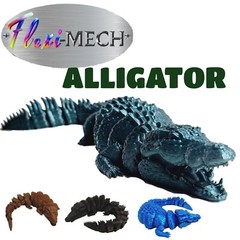 FlexiMech Crocodile 3d Printed Alligator 11″ Flexible Moveable Mouth Fidget Toy
