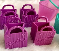 🌷Lot 14 Shopkins Empty Rubber Silicone Shopping Bags Baskets Party Favors