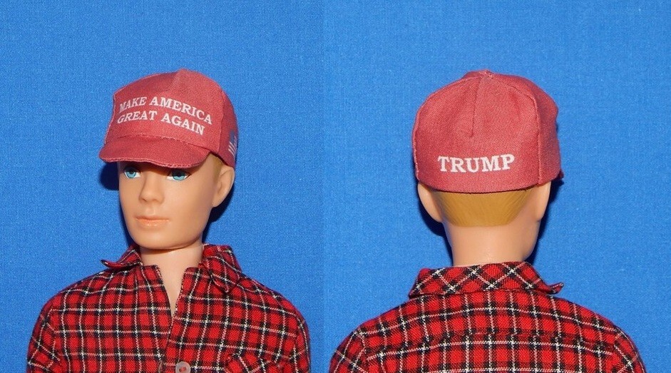 1:6 Scale MAGA Hat Baseball Cap Ken Barbie Doll Size Red *NEW Style* Custom Back