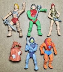 Vintage MOTU Masters of the Universe Rubber Eraser Figures Lot – He-Man Skeletor