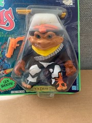 1993 Hasbro Battle Trolls Quick Draw Troll – BOX SHOWS WARE , BUBBLE IS DENTED