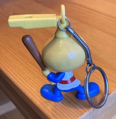 Vtg 1983 Snorks Allstar Seaworthy BASEBALL Keychain Keyring Toy PVC Figure 80s!