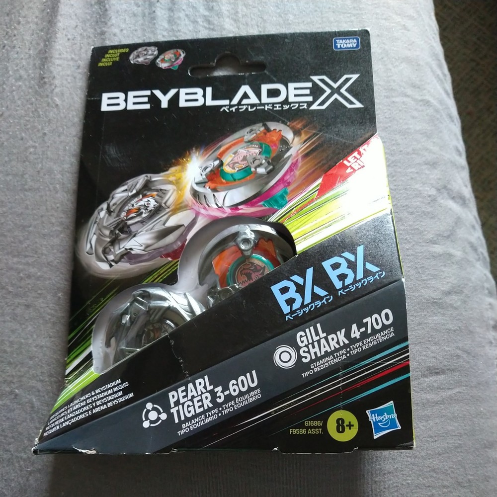 Hasbro Beyblade x Pearl Tiger 3-60U Gill Shark 4-70O BX Dual Pack US Seller!