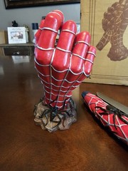 Rare Spider’s Fury Spiderman 7” Fixed blade knife Hand Bust Stand Hand Painted