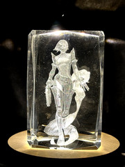 SUPIA Valorant 3D Laser Cut crystal Glass Viper & LED Light Up Pedestal 3”