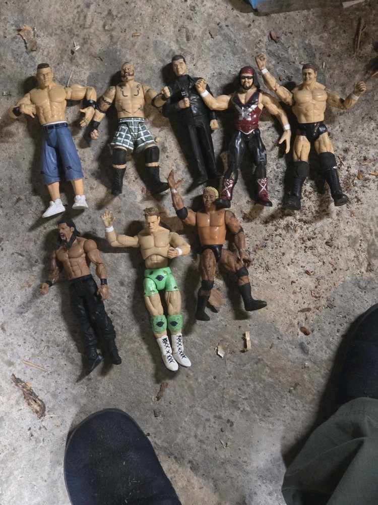 Lot Of 8 WWE WWF Wrestling Action Figure Various Years