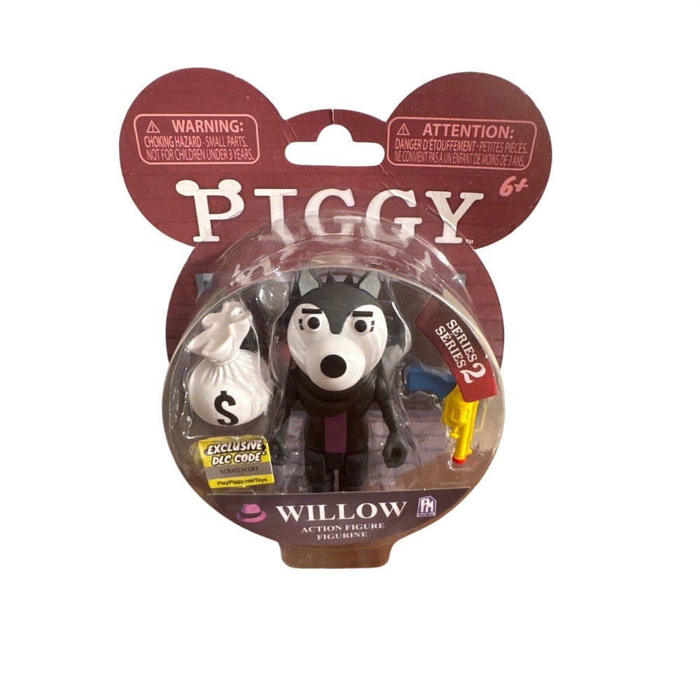 Roblox Piggy Willow Series 2 Action Figure w DLC 2021 Gray Wolf Silver Paw