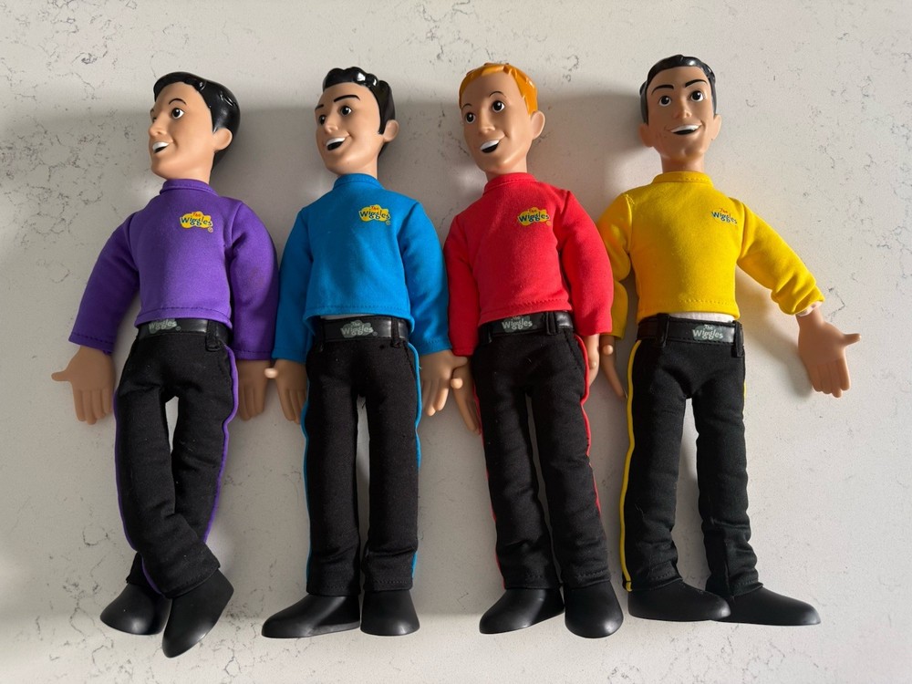The Wiggles Greg Anthony Murray Jeff Spinmaster 15” Singing Dolls 2003 WORKS!
