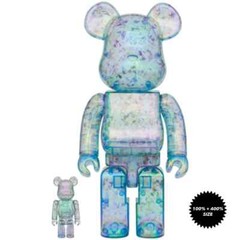 Medicom BE@RBRICK x Anever 3rd Version clear blue 400% and 100% set Bearbrick