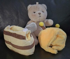 Handmade Fully Jointed 5.9″ Yellow Bumble Bee Bear Plush Keychain