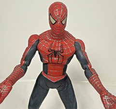 Marvel Spider‑Man 12″ Action Figure 2004 Red Black Fully Jointed Movie Toy VTG