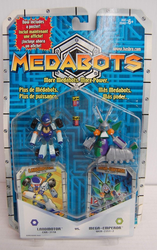 2001 Medabots Robattle 2pk Landmotor vs. Mega-Emperor (Opened and Taped)