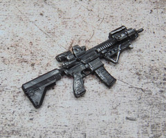 Custom 1:12 Scale Weathered HK 416 Assault Rifle Combo Set for 6″ Marvel Legends