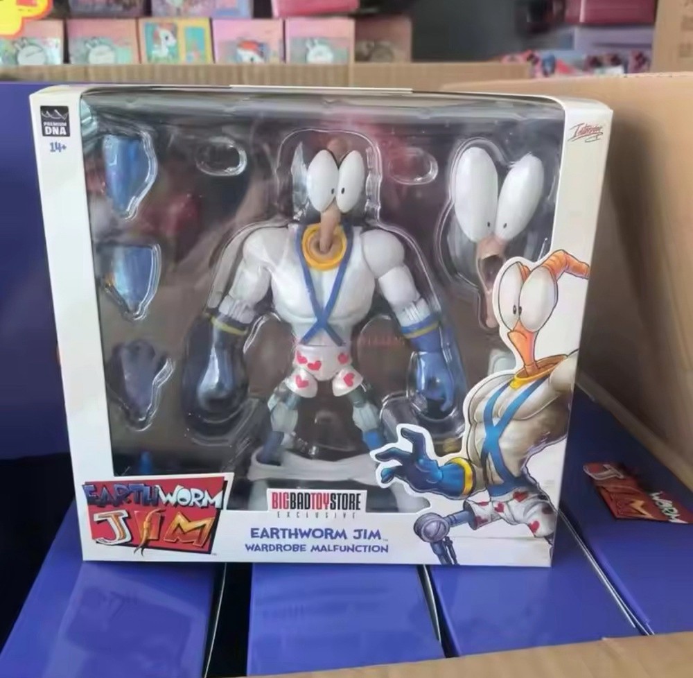 Earthworm Jim Action Figure Collection Game Peripherals Worm Body Jim Heads