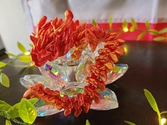 Red Orange 3D Printed Articulated Dragon Fidget Toy Flexible Full Articulated