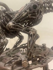 Metal Art Alien VS Predator Inspired Recycled Metal Sculpture Super Rare ! Used
