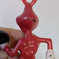 4 Vintage 1980s Dominos Pizza Avoid the Noid Bomb Advertising Mini Figure Set