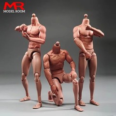 1/6 Scale Male Muscle Action Figure Body 12 Inch Jointed Model with Extra Hands