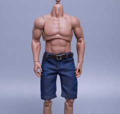 1/6 men summer casual shirt short Jeans hot toys phicen muscular Ganghood ❶USA❶