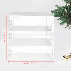 3-Tier Display Case Shelf Dustproof Clear Showcase Holder for Action Figures