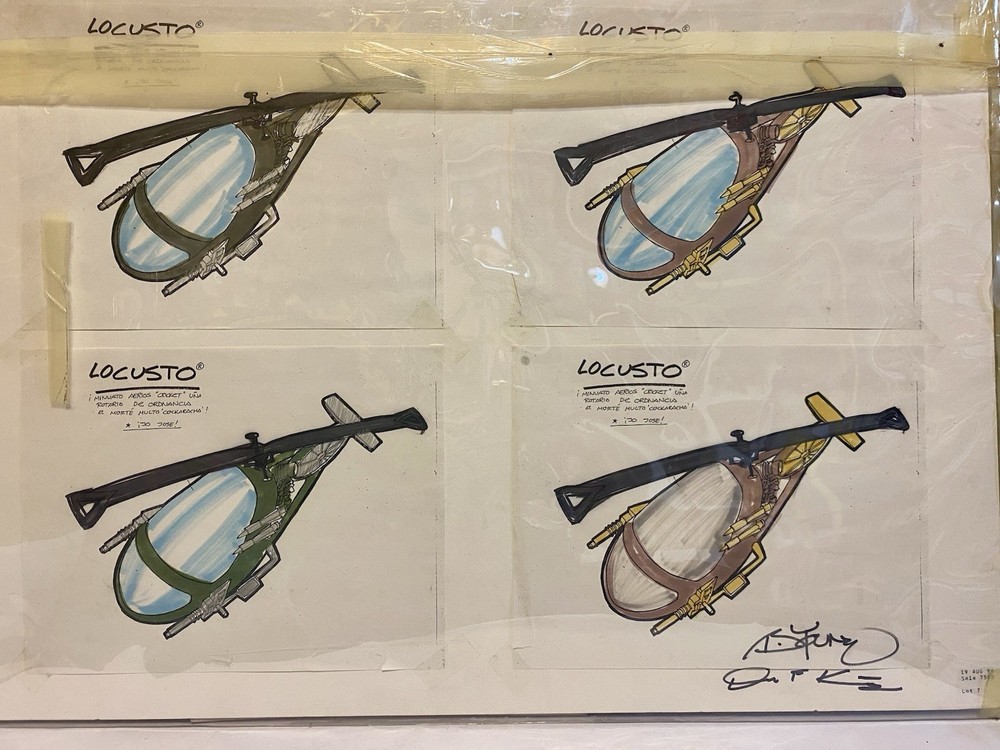 GI JOE 1994 ORIGINAL LOCUST COLOR STUDY SKETCHES 30TH ANNIVERSARY CHRISTIES