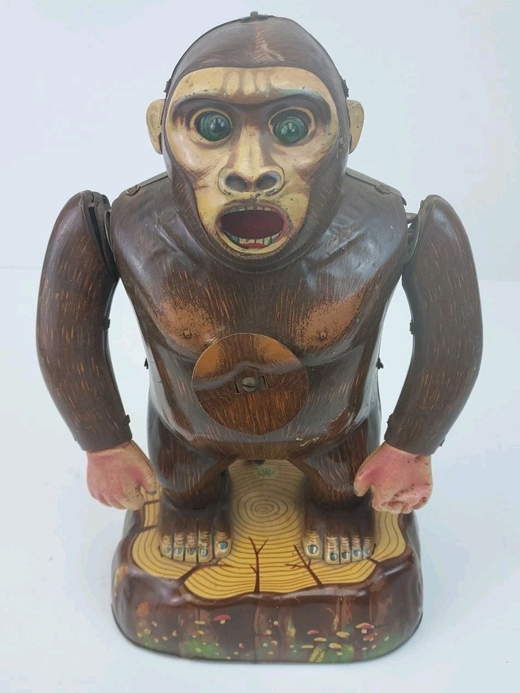 Vintage 1950s Japan Gorilla Shooting Target Battery Operated Tin Toy Not Working