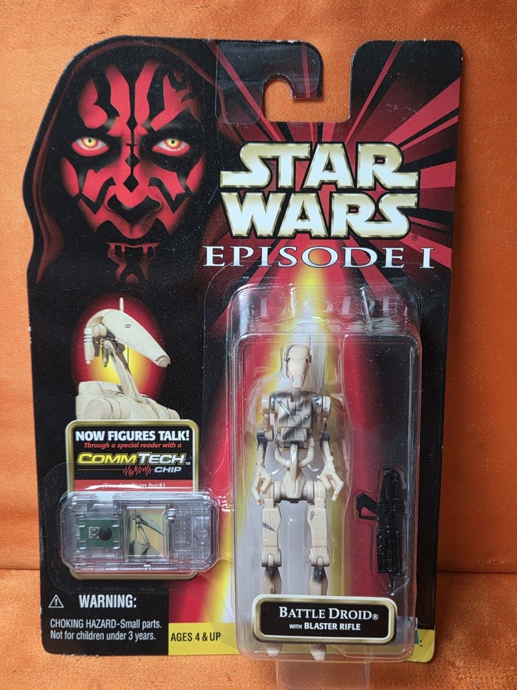 Hasbro NIP BATTLE DROID action figure toy Star Wars Episode 1 w/ COMMTECH CHIP