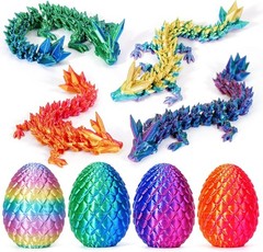 Articulated 3D Printed Dragon Fidget Toys – 4-Piece Set for Imaginative Play