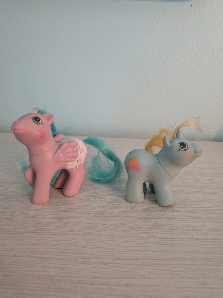 My Little Pony G1 PAIR-Vintage Baby Dots N Hearts and RARE Baby Shovels