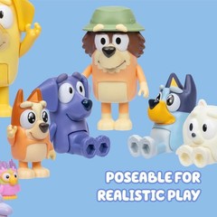Imaginative Play Set for Toddlers, 12 Articulated Bluey Character Figures