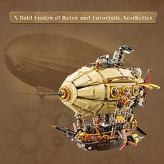 PANTASY Steampunk Airship Model Kit for Adults, Dual-Layer Zeppelin Large