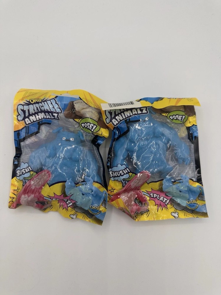 2x ORB Toys Stretchee Animalz Bulldog / Dog – Brand New (Blue)
