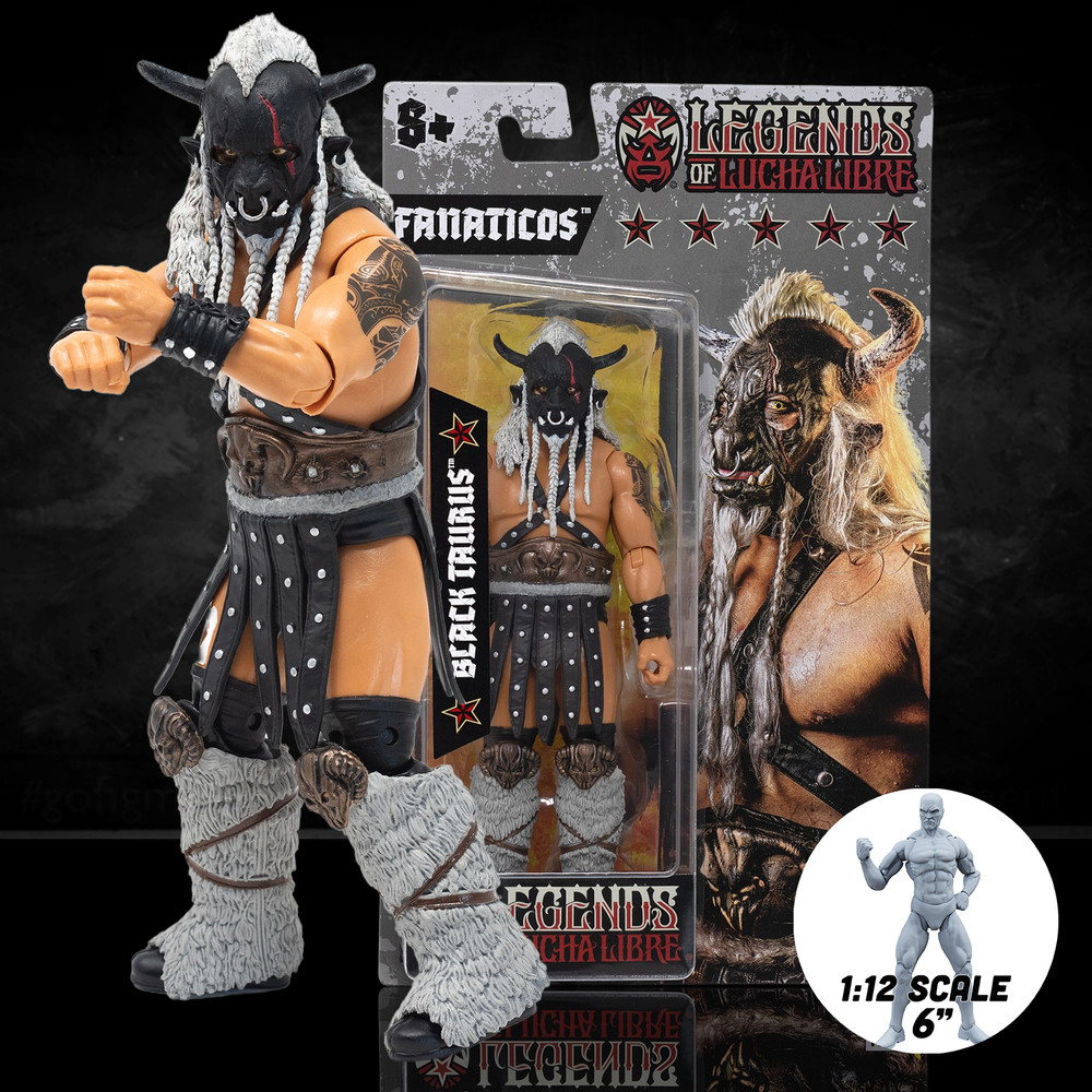 Black Taurus “The Beast Mortos” Legends of Lucha Libre Premium 1:12 Scale 6″